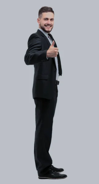 Portrait of the young  smiling turned businessman isolated on a — Stock Photo, Image