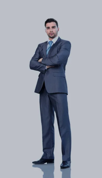 Full length of a business man with crossed arms — Stock Photo, Image