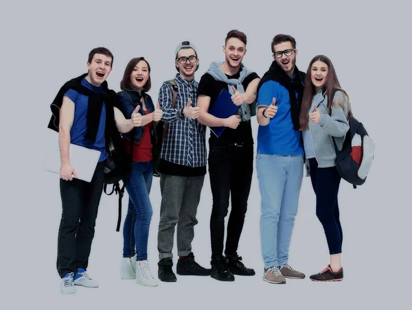 Glad ung grupp av människor stående ihop — Stockfoto