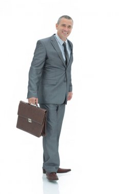 Evrak çantalı içinde tam growth.successful iş adamı