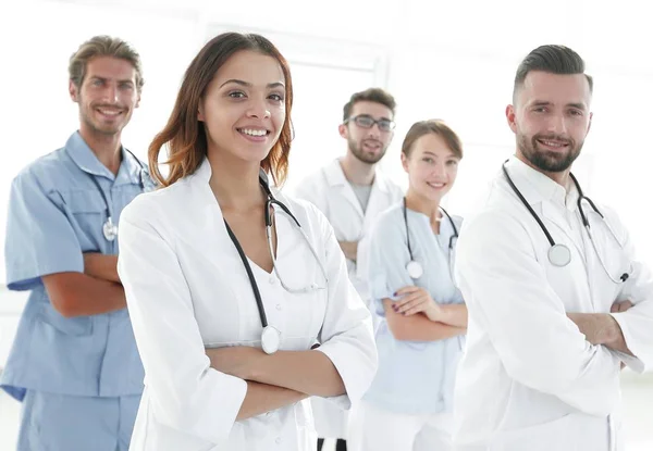 Equipe view.professional inferior de médicos centro médico — Fotografia de Stock