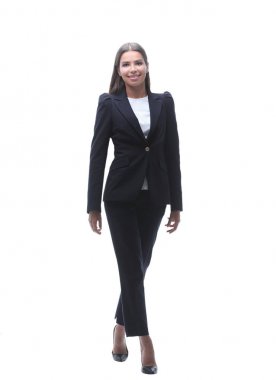 genç iş kadını ileri yürüyüş.