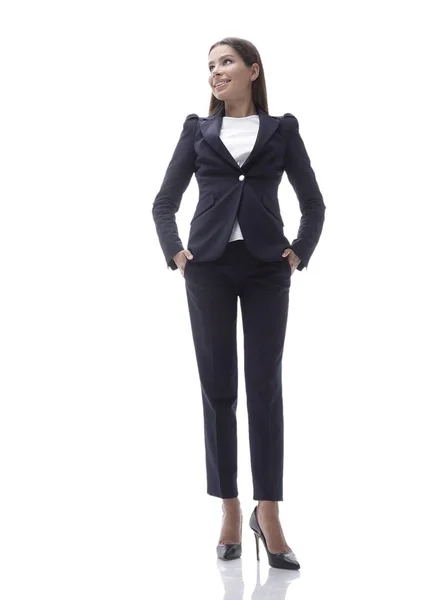 自信を持ってビジネスの女性の底面図 — ストック写真