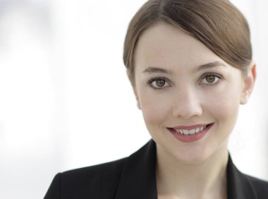 Yakın plan. Başarılı bir iş kadınının yüzü..