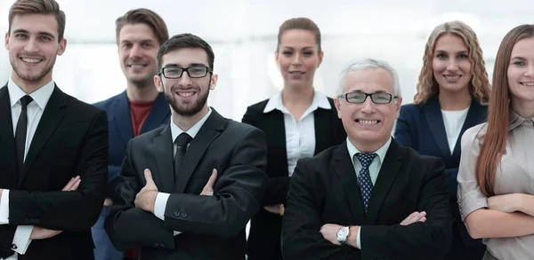 Retrato de close-up de uma equipe de negócios líder . — Fotografia de Stock