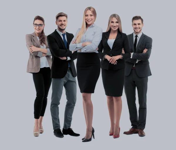 Grupo de empresários sorridentes. Isolado sobre fundo branco — Fotografia de Stock