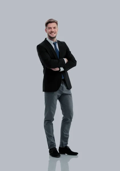 Retrato de un hombre de negocios elegante y guapo sobre fondo blanco —  Fotos de Stock