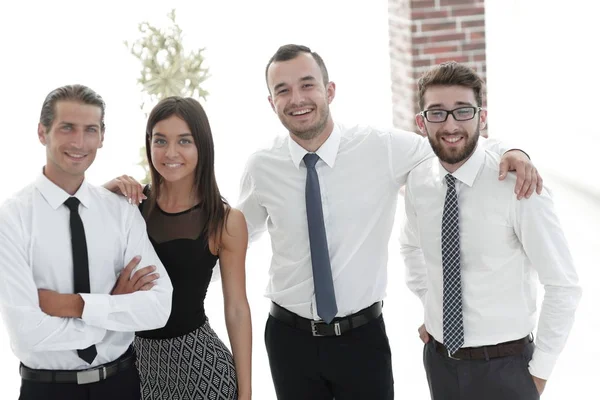 Primer plano de un feliz equipo de negocios de personas . — Foto de Stock