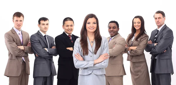 Mujer de negocios con un equipo de negocios multiétnico —  Fotos de Stock