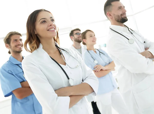 Inferiore view.professional squadra di medici centro medico — Foto Stock