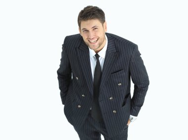 Kameraya bakarak top.smiling işadamı üzerinden görüntülemek