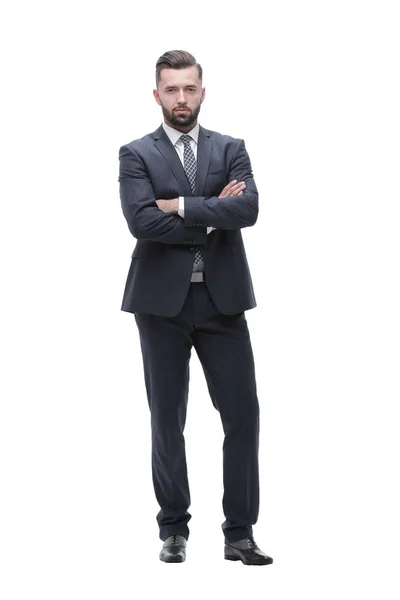 In full growth. businessman arms folded — Stock Photo, Image