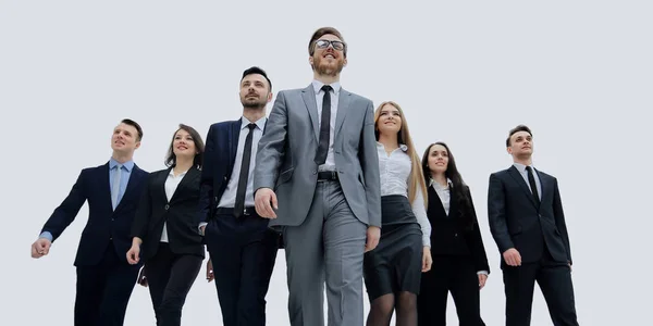 Grupo de empresários andando. isolado em branco — Fotografia de Stock