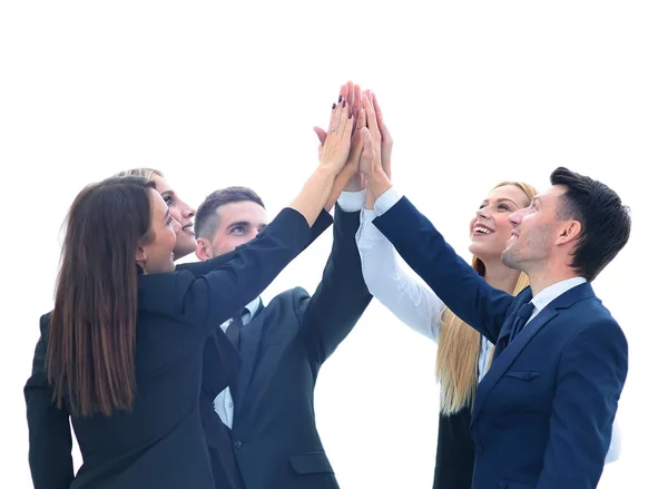 Team van succesvolle en vertrouwen mensen poseren op een witte backgr — Stockfoto