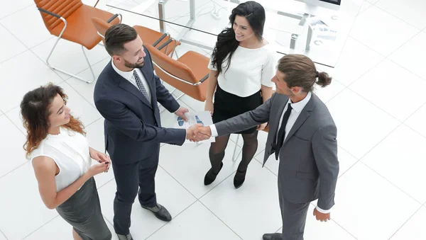 Vista do top.the handshake parceiros de negócios — Fotografia de Stock