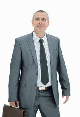 evrak çantası ile kendine güvenen iş adamı