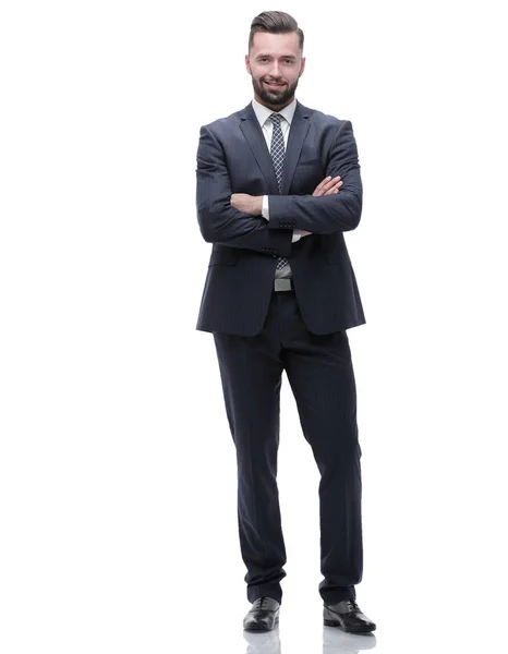 In full growth. businessman arms folded Stock Photo