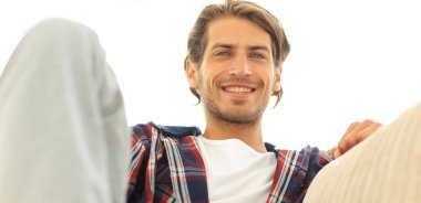 başarılı modern adam. Fotoğraf arka planda