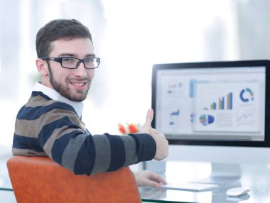 Pazarlama grafik analiz işadamı