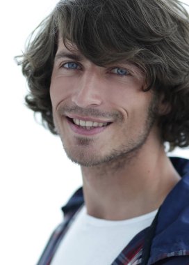 portre. şık bir ekose gömlekli adam. yakın çekim.