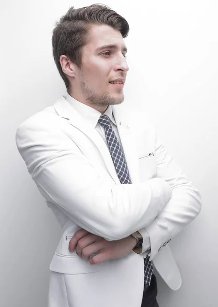 Fiducioso uomo d'affari in camicia bianca — Foto Stock