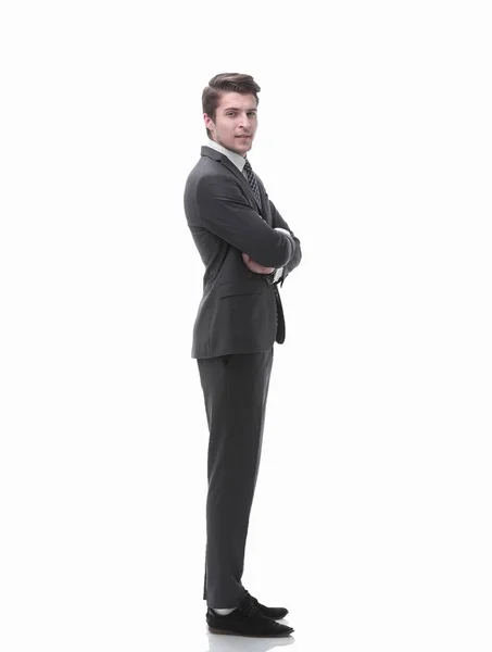 I full growth.confident businessman.side se. — Stockfoto