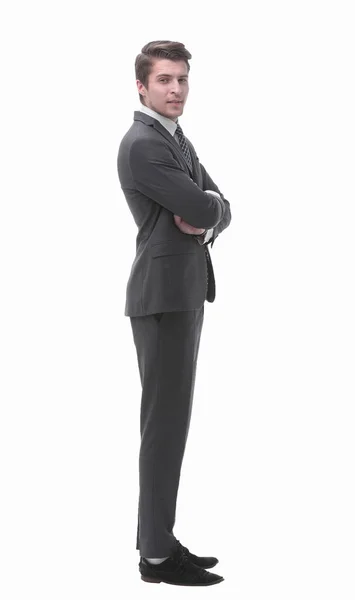 In full growth.confident businessman.side view. — Stock Photo, Image