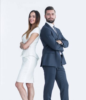 İş adamları karşı beyaz adam arkaya portresi