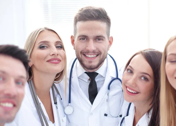 Closeup.Portrait of a doctor and medical team — Stock Photo, Image