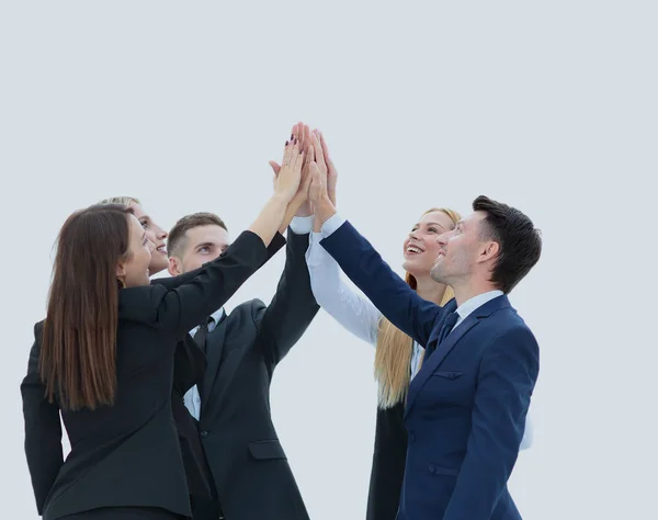 Team van succesvolle en vertrouwen mensen poseren op een witte backgr — Stockfoto