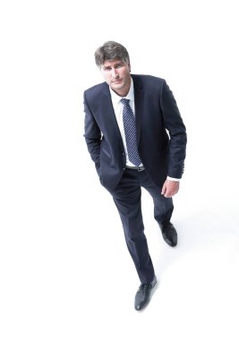 Üstten Görünüm emin işadamı ileri gider.