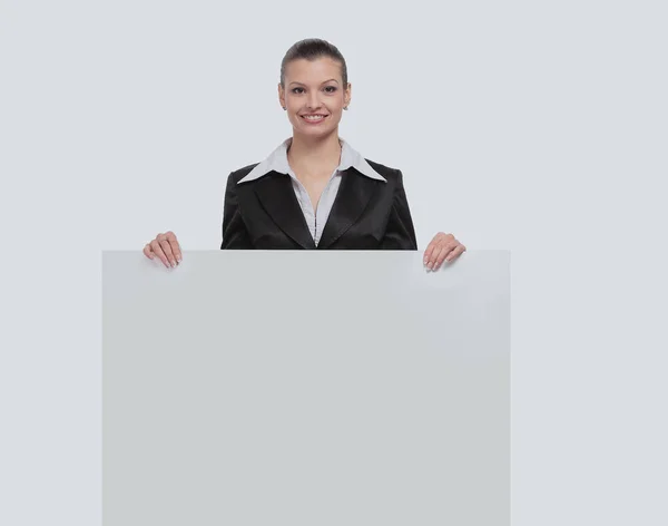 Portret van zakenvrouw weergegeven: banner. — Stockfoto