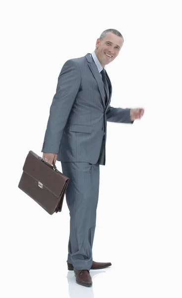 In full growth.successful business man with a briefcase — Stock Photo, Image