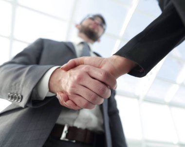 İş ortaklığı toplantı kavramı. Görüntü businessmans handsha