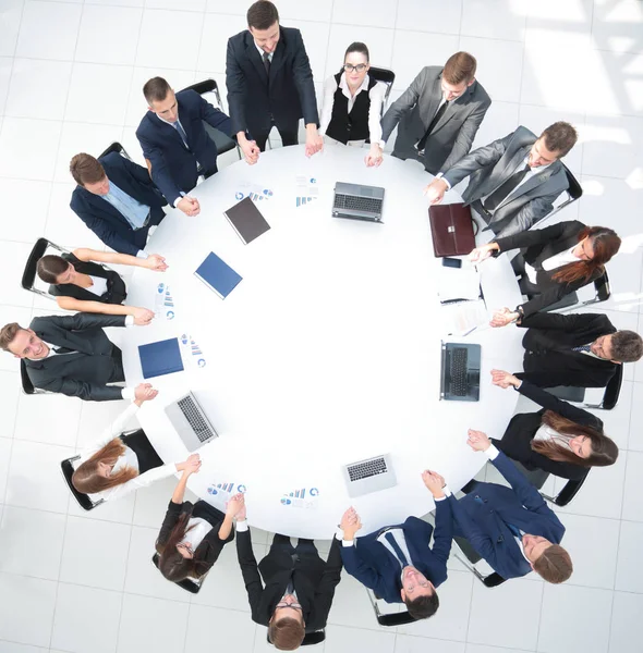 Project Manager and business team sitting at the round table. — Stock Photo, Image