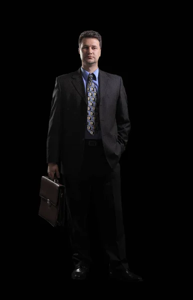 In full growth.confident businessman with briefcase — Stock Photo, Image