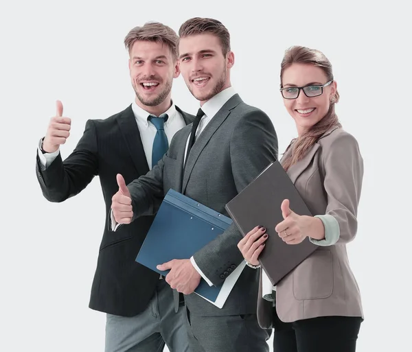 Gente de negocios exitosa que se ve feliz y segura — Foto de Stock