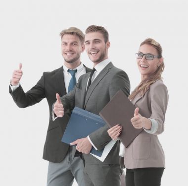 Grup emin seyir mutlu ve başarılı iş adamları