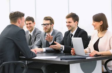 iş takım ile bir atölye iletken işadamı