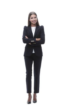 tam büyüme. genç iş kadını.