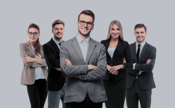 Группа улыбающихся бизнесменов. Изолированный на белом фоне — стоковое фото