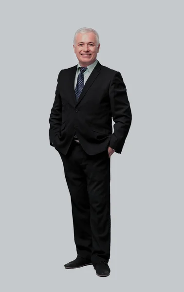 Portret van een elegante rijpe zakenman op witte achtergrond — Stockfoto