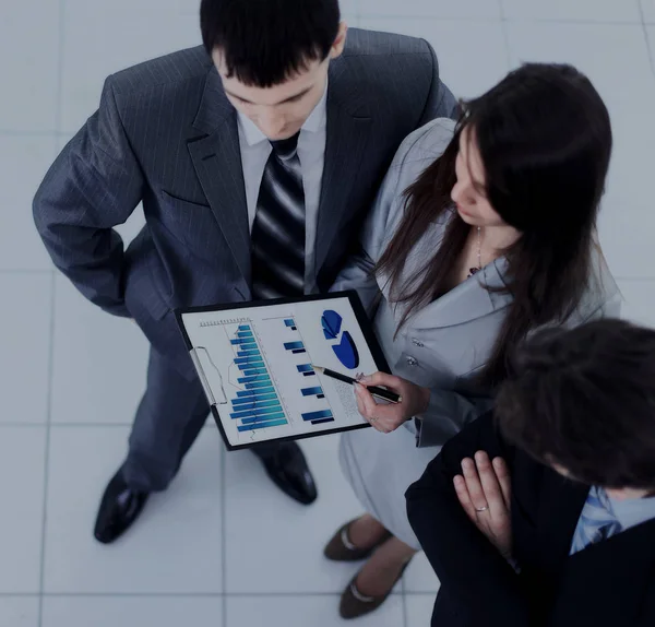 Image of busiess group discussing business documents at meeting — Stock Photo, Image