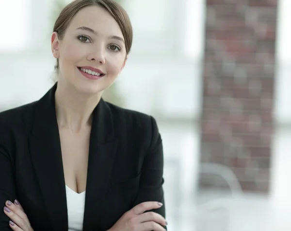 Primo piano volto di una donna d'affari di successo. — Foto Stock