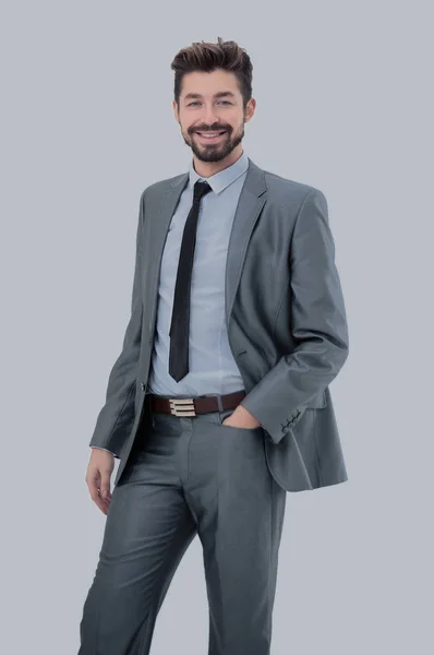 Retrato de um homem de negócios bonito sorridente sobre backgrou branco — Fotografia de Stock