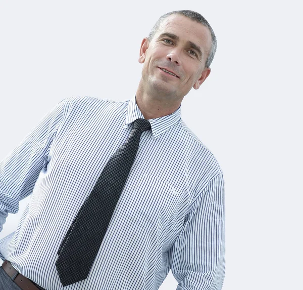 Retrato de primer plano de empresario confiado en camisa y corbata —  Fotos de Stock