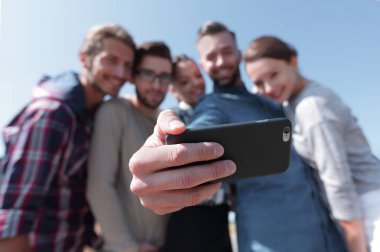 bir selfie alarak öğrenci grubu