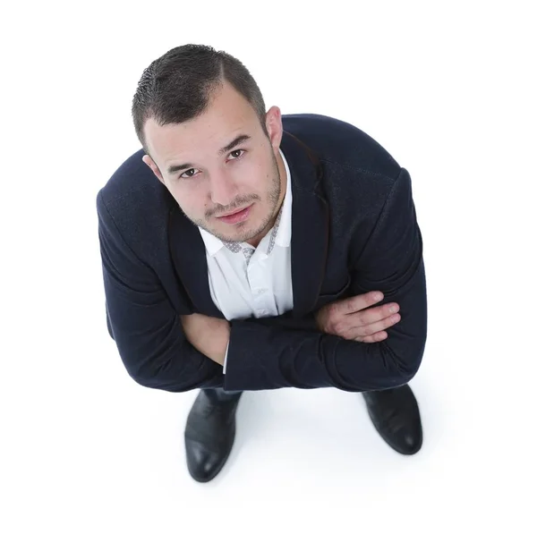 Vista superior de joven hombre de negocios mirando a la cámara — Foto de Stock