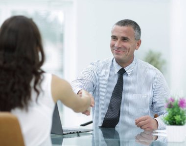 closeup.Handshake Yöneticisi ve istemci