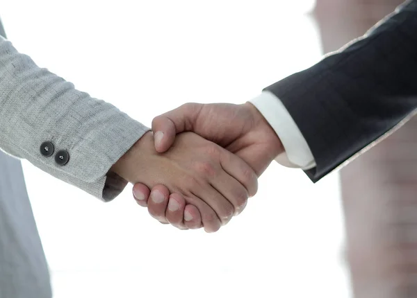 Business people shaking hands isolated on white background — Stock Photo, Image